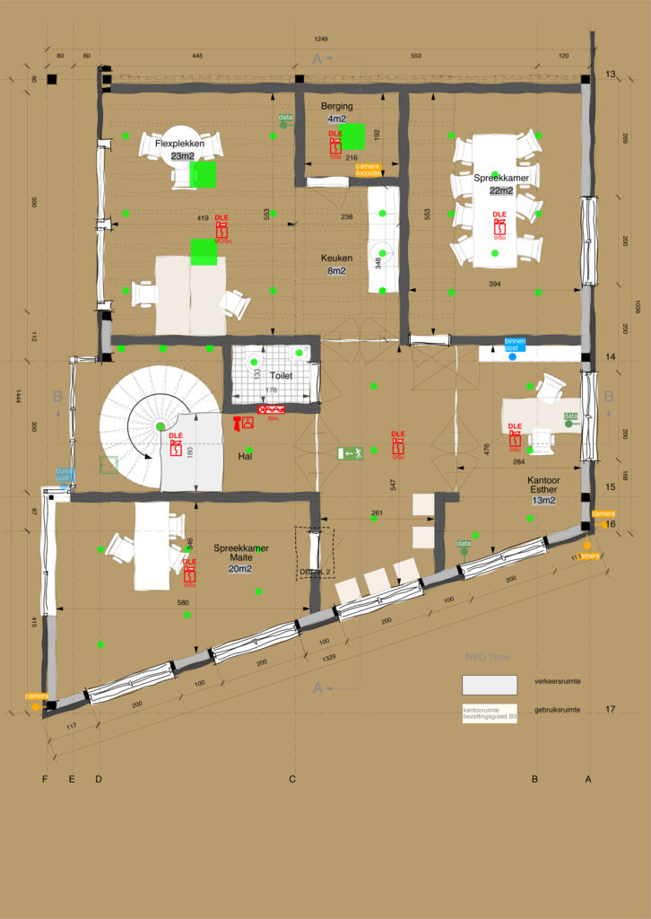 Bouwtekening plattegrond kantoor